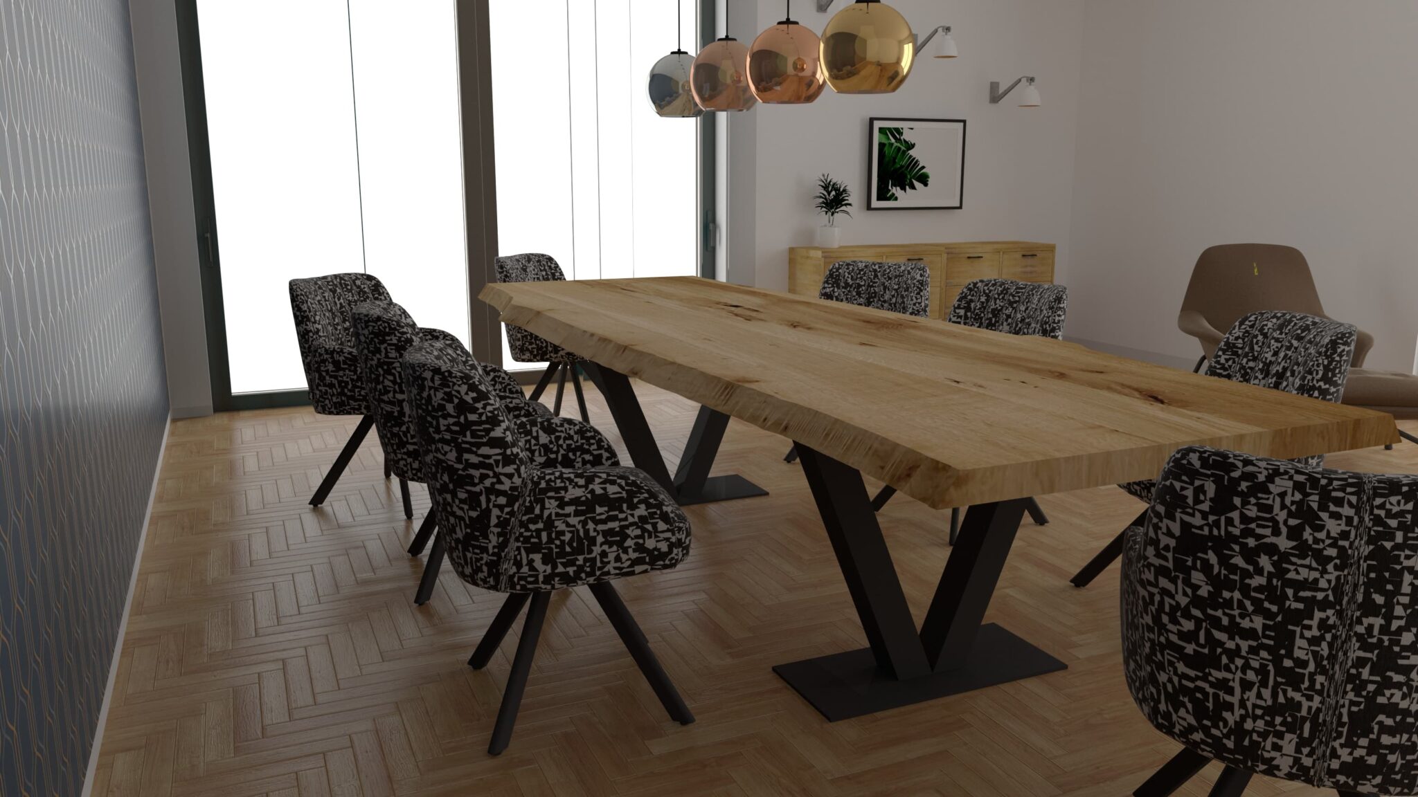 St Do Jadalni Loft Vand Natur Industrial 180 200 220 240 260 280 