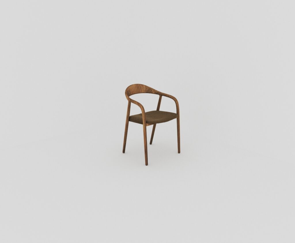 Krzesło drewniane Mokki model 3d